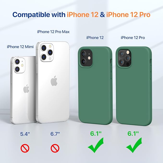 Miracase Silicone for iPhone 12 Case and iPhone 12 Pro Case, Acacia Green | Liquid Silicone Gel Rubber Shockproof Drop Protection Phone Case for iPhone 12/12 Pro 6.1 inch - Image 2
