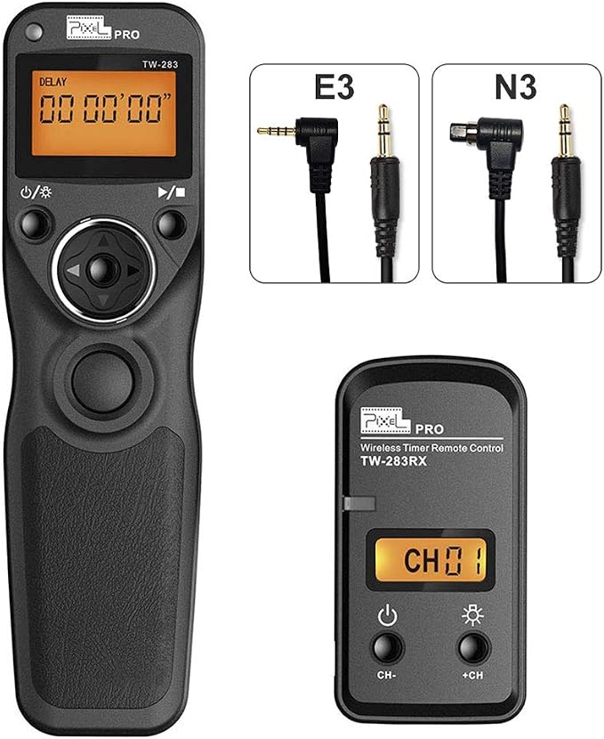 Remote Shutter Compatible for Canon, PIXEL Wireless Shutter Release Timer Remote Control E3/N3 Compatible for Canon Eos 1D 5D Mark IV 5D 6D 7D Mark R5 R6 50D 40D 30D 20D 10D D60 RP XT T7i 500D 90D by Pixel