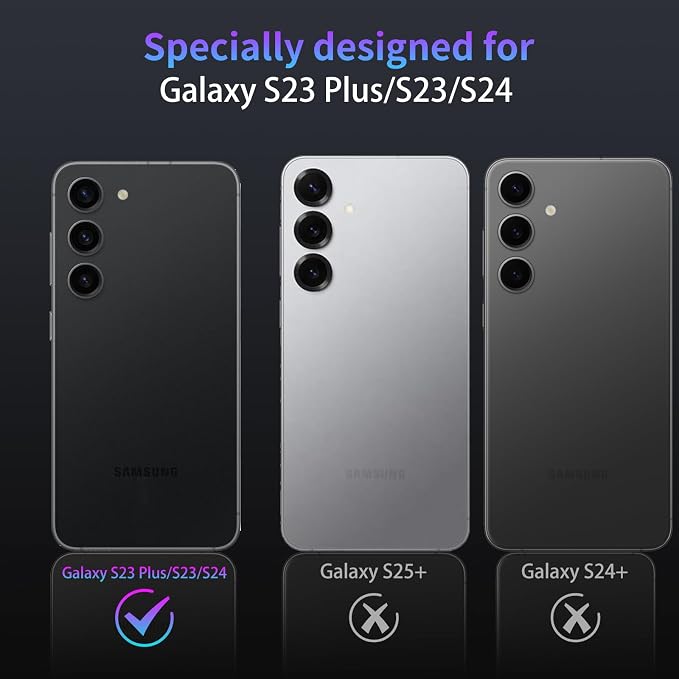Camera Lens Protector for Samsung Galaxy S23/S23 Plus/S24,1 Pack | Tempered Metal Glass Camera Cover Film,HD Clear,Anti-Scratch Lens Screen Protector Film,Case Friendly,Black Titanium - Image 2