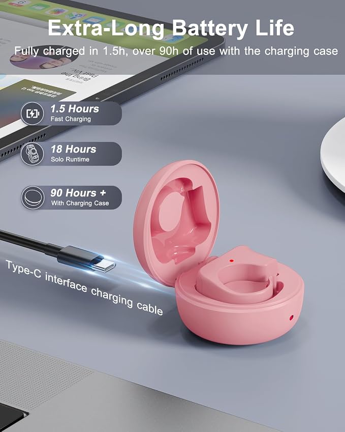 [New Upgrade, Easy to Use] TikTok Scrolling Ring Remote Control, Camera Shutter Remote, Wireless Bluetooth Scrolling Ring for iPhone, iPad, iOS, Android - Light Pink - Image 8