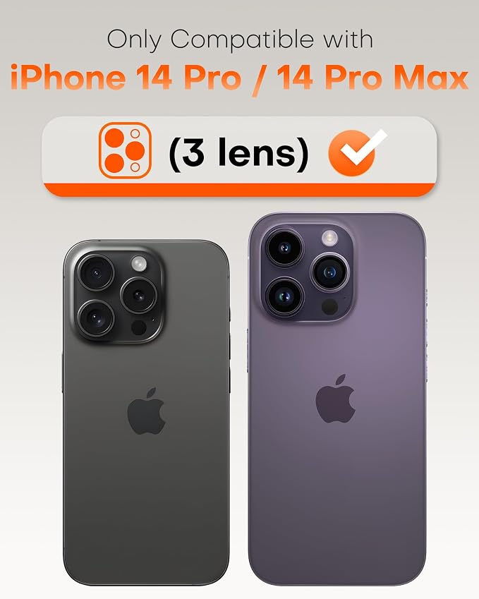 TOCOL for iPhone 14 Pro Max Camera Lens Protector/iPhone 14 Pro Camera Lens Protector Tempered Glass HD Individual Scratch Resistant Cover Accessories Case Friendly 2 Pack（Light Blue） - Image 2