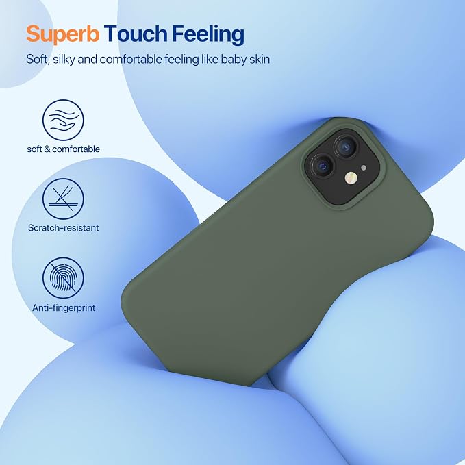 Miracase Silicone for iPhone 12 Case and iPhone 12 Pro Case, Dark Green | Liquid Silicone Gel Rubber Shockproof Drop Protection Phone Case for iPhone 12/12 Pro 6.1 inch - Image 3