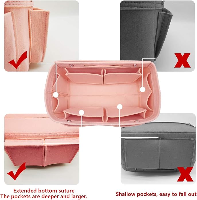 LEXSION Purse Organizer Insert Multi Pocket Bag Organizer Shaper | zipper bag, tote shaper, multi pocket bag, handbag shaper, various sizes - Image 4