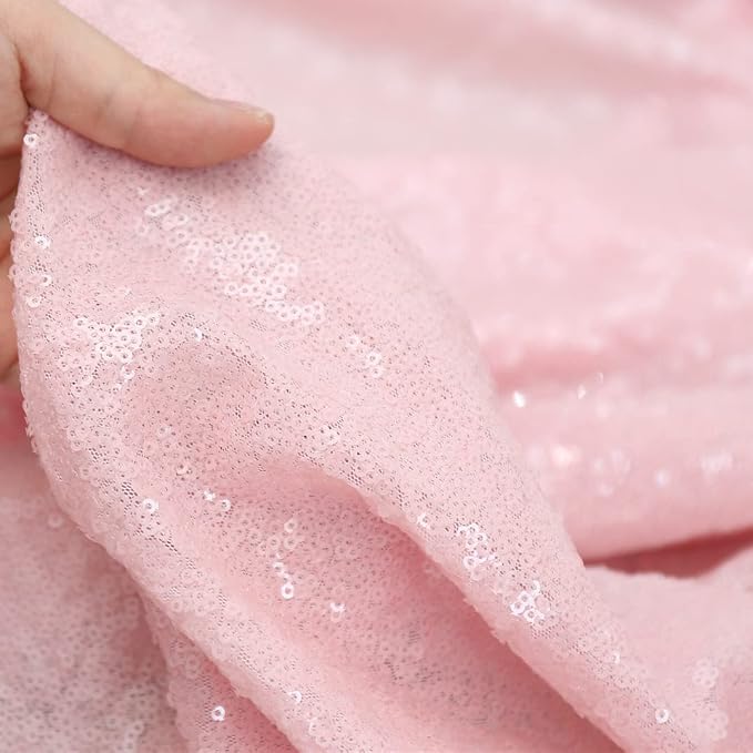 Poise3EHome Pink Sequin Backdrop Curtain, 2 Panels 2Ft x 8Ft Glitter Photography Background for Party Baby Shower Wedding Birthday Christmas Thanksgiving Halloween Decoration - Image 5