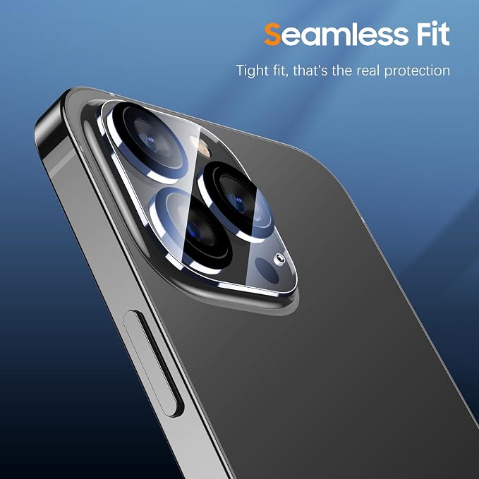 UniqueMe NEW 2022 with iPhone 12 Pro Max Camera Lens Protector-Black | Tempered Glass, Case Friendly, Scratch-Resistant, Does Not Affect Night Shots, 3 Pack,6.7 inch - Image 6