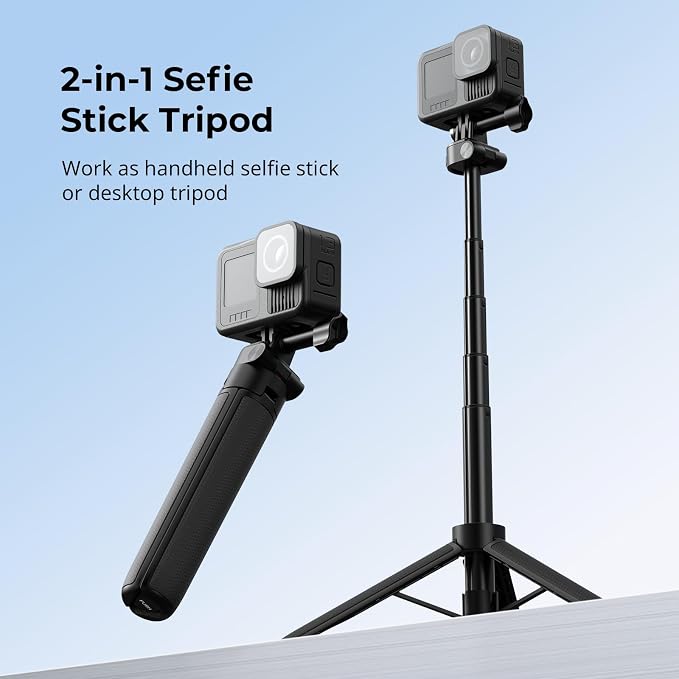 SmallRig 7.1-20.5in Selfie Stick Tripod, Switch Horizontal Vertical Mode | Extendable Stick for DJI Osmo Nano Action 6/5 Pro/4/3, for GoPro Hero 13/12/11/10/9, for Insta360 X5/4/3/Ace Pro 2 - 5725 - Image 3