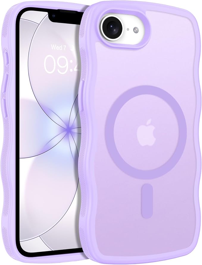BENTOBEN Magnetic for iPhone 17e Case,Cute Wavy Frame [Compatible with MagSafe] Translucent Matte Anti-Slip Bumper Women Girls Boys Men Shockproof Drop Protective Cover for iPhone 17e,Light Purple - Image 9