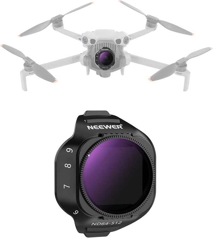 NEEWER Variable ND Filter Compatible with DJI Mini 5 Pro Drone Camera, Snap On Adjustable Neutral Density (ND64-512, 6-9 Stops) Lens Filter Multicoated Optical Glass Aerial Photography Accessories by Neewer