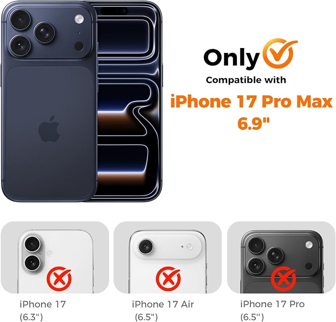 Screen Protector for iPhone 17 Pro Max 6.9-Inch +2 Pack Deep Blue Metal Camera Lens cover Protector - Image 2
