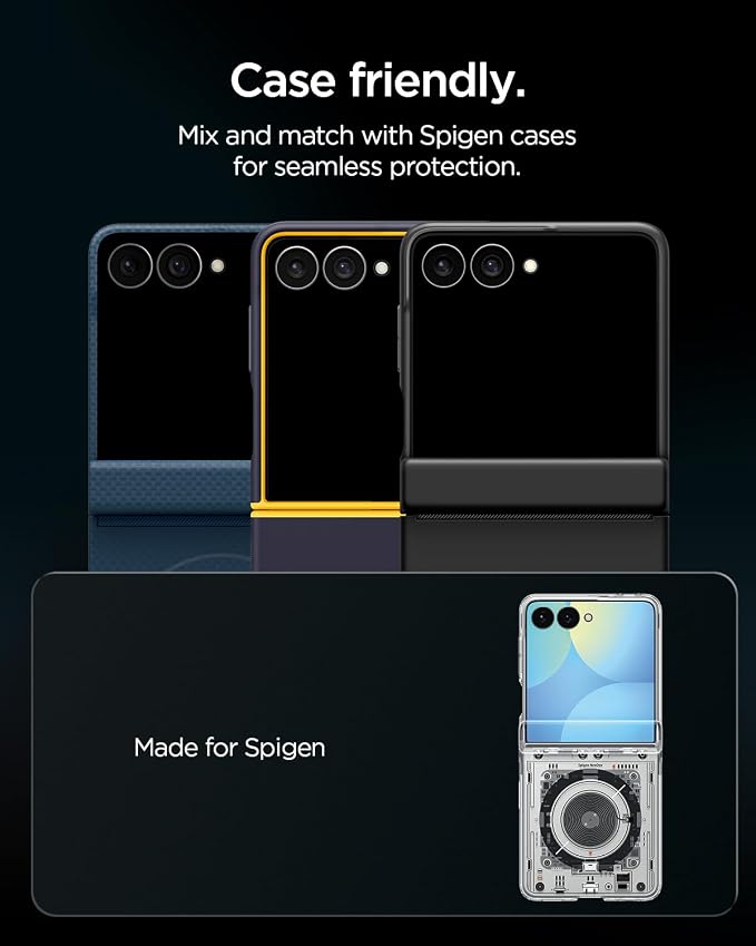 Spigen Camera Lens Protector for Galaxy Z Flip 8 / Galaxy Z Flip 7-2 Pack | GlasTR EZ Fit Optik Pro, 9H+ Tempered glass, Scratch resistant, Original photo quality, Auto-align tray, Case-friendly -Black - Image 7