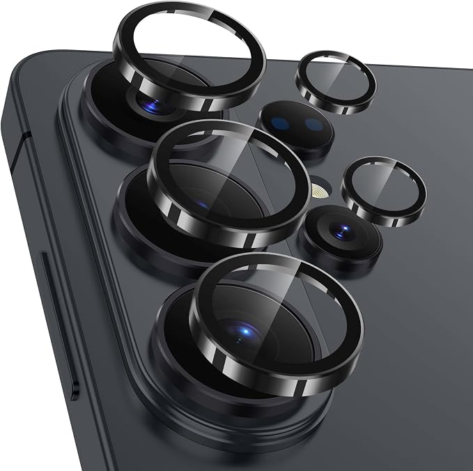 Meshine for Samsung Galaxy S26 Ultra Camera Lens Protector,Scratch Proof,Strong Adsorption,9H Hardness with Metal Ring Camera Cover,Ultra Thin Case Friendly, Accessories Lens Protector,Black by Meshine