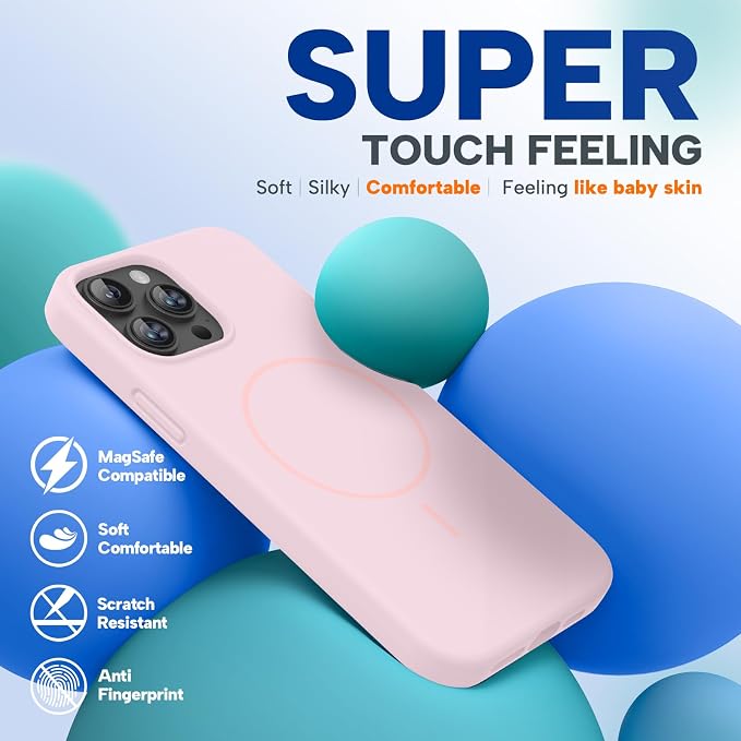 Miracase Magnetic for iPhone 13 Pro Case, Silicone, Soft Microfiber Lining - Image 7