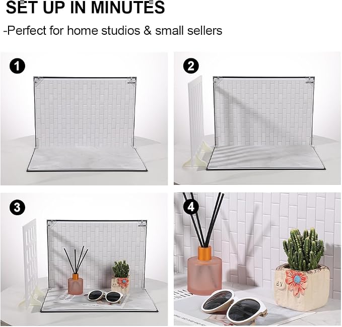 16x11.5 Inch Photo Backdrop Board, 7PCS Double Side Flat Lay Backdrop Paper with Shadow Board, Product Photography Backdrop Kit for Props, Food Jewelry Cosmetics, Small Content Creator Backdrops - Image 6