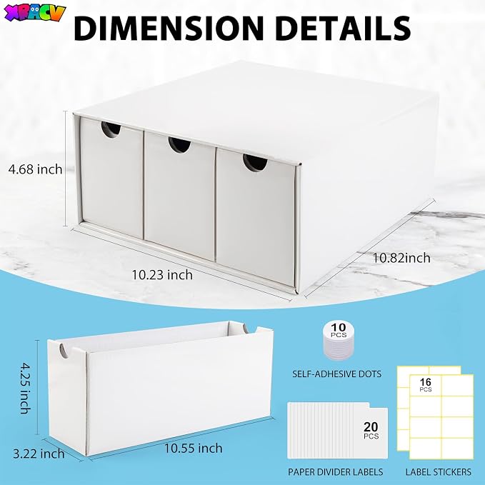 Trading Card 9 Drawer Top Loaders Storage Box with 20 Card Dividers | Cardboard Trading Card Organizer for Collectible Cards Games,Card Box Fits For TCG,MTG,TCG and Basktaball Cards - Image 4