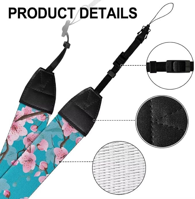 Coldinair Black Adjustable Camera Strap Universal Neck & Shoulder Soft Padded Strap for All DSLR Cameras,Binoculars - Image 7