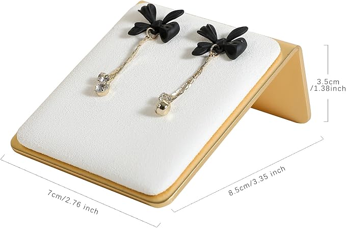 Velvet earring display stands for selling, White earring holder, Gold Jewelry studs organizer【White】 - Image 4