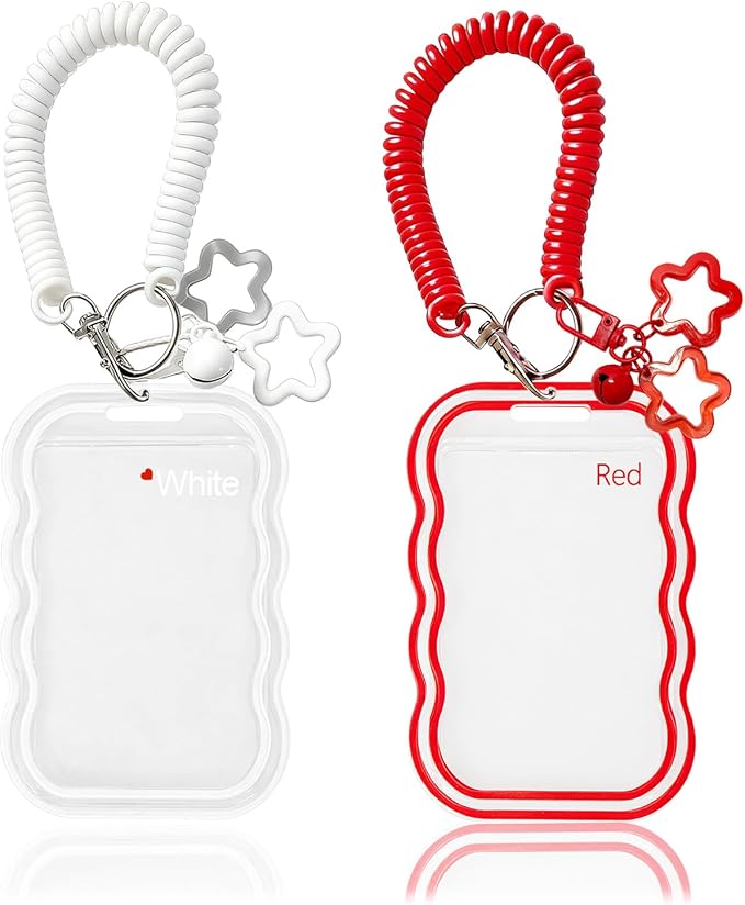 2 Pack Cute Photocard Holder Keychain,Kpop Photo Card Holder | Creative Photo Protector Keychain Accessories for Bus Card, Daily Display & Travel Decorations Gifts by Unknown