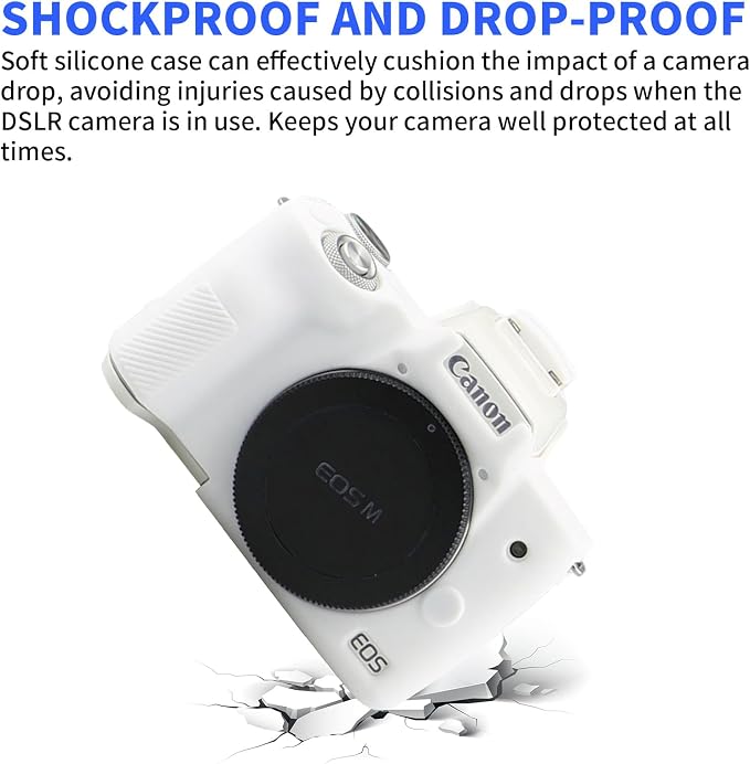 Easy Hood Camera Case for Canon EOS M50/M50 Mark II Digital Camera White | Soft Silicone Case Cover, Anti-Scratch, Dustproof, Shockproof, Slim Fit, Lightweight, Easy to Install, Easy to Clean - Image 4