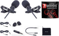 Solid Clip On Lavalier Lapel Microphone 2 Pack Set for iPhone and Android Vlogging, Interview, Selfie Videos by Solid