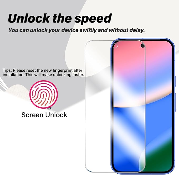 BIGFACE for Pixel 10 Tempered Glass Screen Protector + Camera Lens Protector [ 2 + 2 Pack ][Fingerprint Unlock] [Anti-Scratch] [Case Friendly] Clear HD Protective Film for Google Pixel 10 5G - Image 3