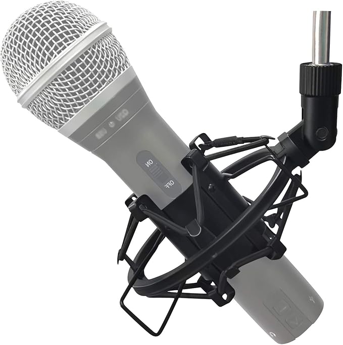 Microphone Shock Mount Mic Holder For Samson Q2U SM58 ATR2100-USB Behringer Xm8500, Mic Clip Holder Mount for Diameter 28mm-32mm Dynamic Microphone Like AT2005-USB PGA48 PGA58, Boseen by Boseen