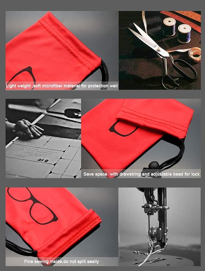 Quality Microfiber Eyeglass Pouch with Bead Lock Micro Fiber Sunglasses Case Pouch Soft Store - Image 4