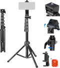 NEEWER Basic Phone Tripod for iPhone & Camera w/Remote & Phone Holder, 66" Metal Selfie Stick Travel Vlog Cell Phone Stand, Portable Camera Cellphone Holder Mount for Video Recording Filming, TS03 by Neewer