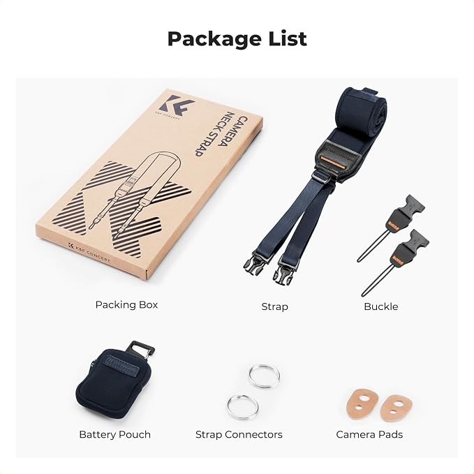 K&F CONCEPT Camera Neck Strap | Soft Neoprene, Adjustable Shoulder Belt, Zipped Pocket, Compatible with Sony/Canon/Nikon/Fuji DSLR SLR Mirrorless - Image 10