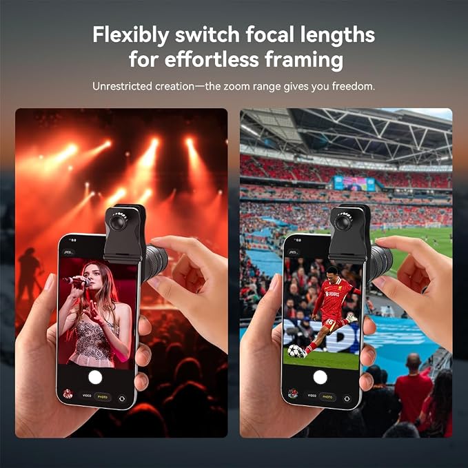 APEXEL Telephoto 5-10X Zoom Lens for iPhone & Android, Optical Magnification, Universal Clip-On Phone Camera Lens, Aviation Aluminum Body for Travel, Sports & Concert Photography - Image 3