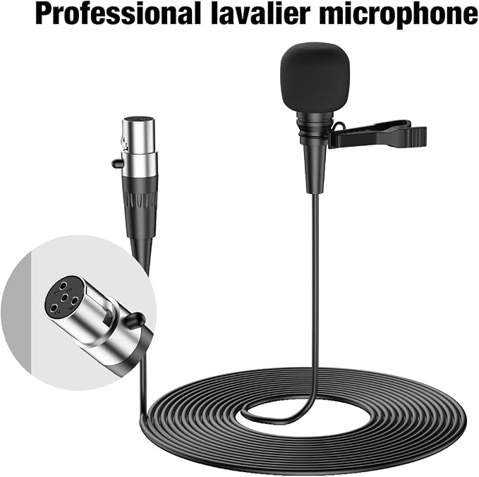 Professional Unidirectional Super Cardioid Lavalier Lapel Microphone - for Interview, Stage, Studio & Live Performances - Mini XLR 4 Pin TA4F Plug - Image 7