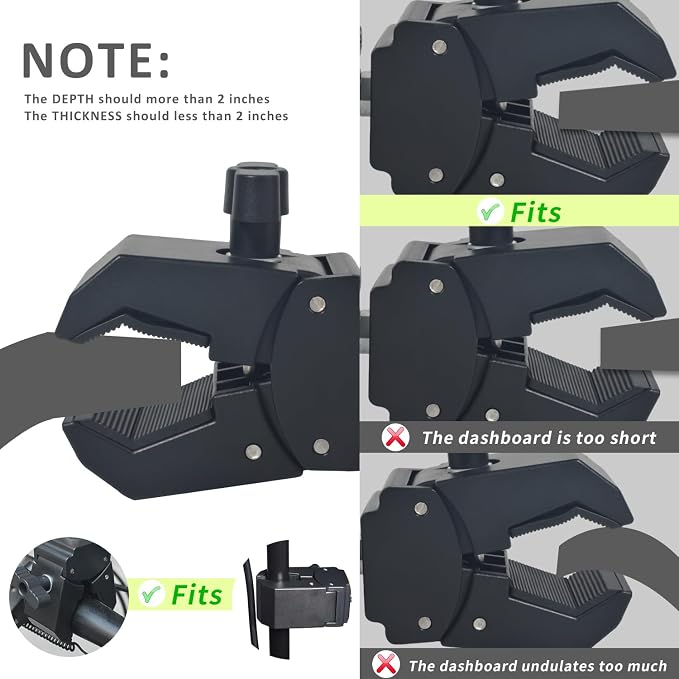 HYS HT &Microphone Clamp Mount Holder - Quick Release for CB Radio, Marine Radio, Walkie Talkie, Police Scanner (BC125AT SR30C BCD325P2 SDS100) , Speaker Mic | w/ Belt Clip & Knob - Image 4