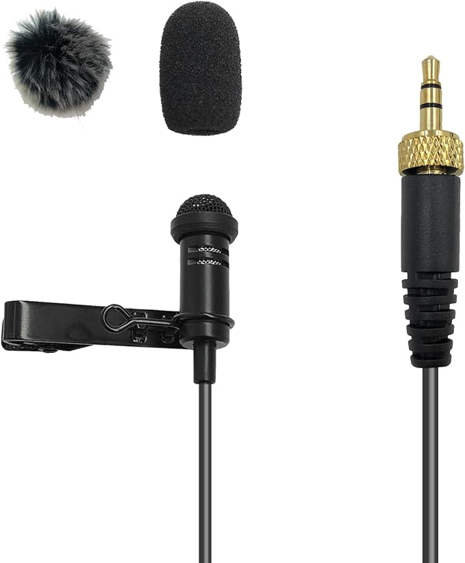 Lavalier Lapel Microphone Compatible with Sennheiser Wireless System Bodypack Transmitter EW100 G4 EW300 G1 G2 G3, EWD1, ME2, ME3, ME4 Omnidirectional Condenser Mic (3.5mm Screw Lock Plug) by NewTH