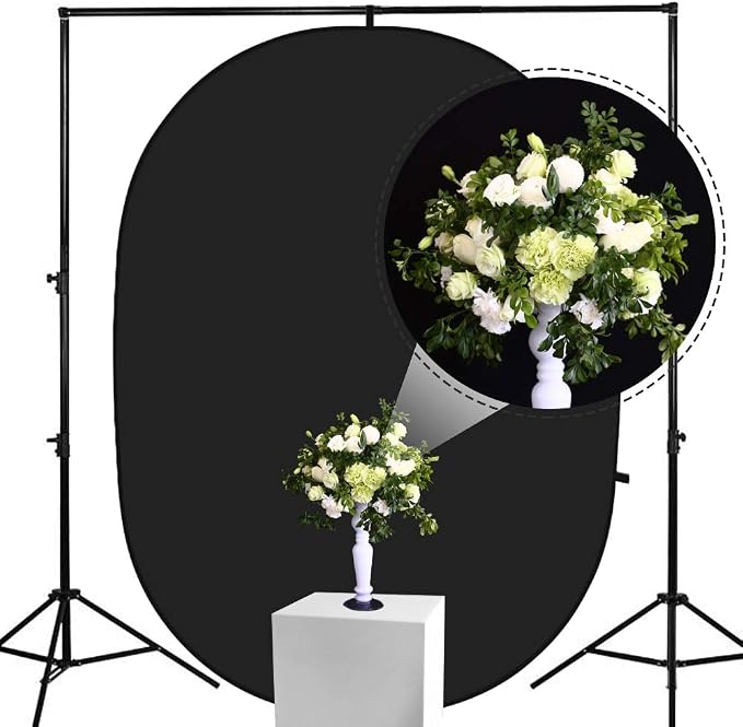 5x6.5ft Double-Sided Pop Up Backdrop, Matte Black & White Wrinkle-Resistant Collapsible Background with Carry Bag, Portable Reflector for Photography, Live Streaming, Video Calls, Headshots - Image 5