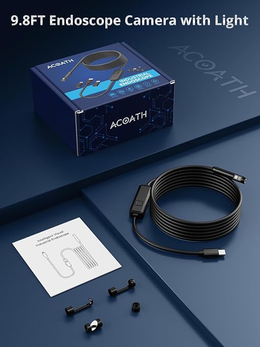 Endoscope Camera with Light, Dual-Lens 1920P HD Borescope with 8 Adjustable LED Lights, IP67 Waterproof Boroscope Inspection Tools, 9.8ft Semi-Rigid Snake Camera for iOS & Android - Image 8