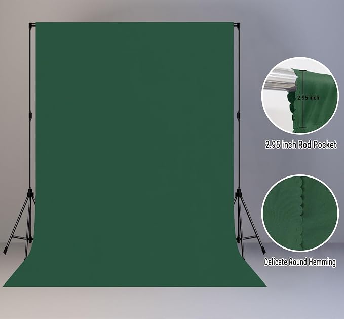 Dark Green Photography Backdrop for Photoshoot, Fabric 10x20ft | Polyester Studio Photo Backgrounds, Non Reflective, Easy to Hang, for Portrait Shoot, Product, Party Decor, Video Creation - Image 2