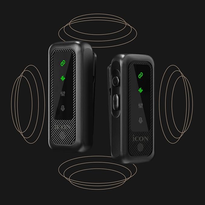 iCON AirMic 3 Wireless Lavalier Microphone with Charging Case for Phone | Wireless Lavalier Microphone, Dual Transmitters, Charging Case, for Phone Camera PC Vlogging & Interview. - Image 4