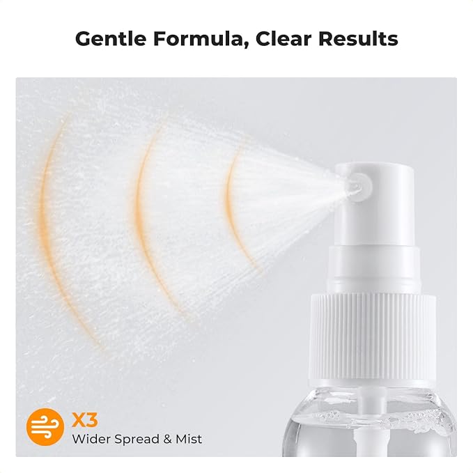 K&F CONCEPT Eyeglass Lens Cleaner Spray Kit for Laptop,Screen and Camera | 60ml Mild Cleaning Liquid,15*15cm + 40*40cm Microfiber Cloth,High Density,Individually Packaged,Washable & Reusable,MK01 - Image 3