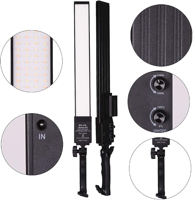Battery Powered Photography Light Outdoor Portable Handheld Wand | LED Video Light Stick Dimmable 2800K-5500K Photo Studio Light Kit with NP-F970 Li-ion Battery and Stand for Portrait, YouTube - Image 7