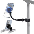 Magnetic Mic Stand Phone Holder w Removable Gooseneck Magnetic Phone Clip | for MagSafe Clamp Mount Phone Holder,360° Adjust Microphone Music Stand Phone Holder Clip for Smartphones Treadmill Stroller by Kiorafoto