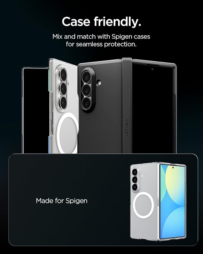 Spigen Camera Lens Protector for Galaxy Z Fold 8 Ultra, Fold 7 (2 Pack) | GlasTR EZ Fit Optik Pro, 9H+ Tempered glass, Scratch resistant, Original photo quality, Auto-align tray, Case-friendly, Black - Image 7