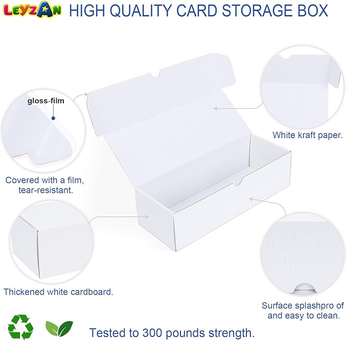 Trading Card Storage Box, 8-Pack 600 Count Cardboard TCG & Sport Card Box | Trading Card Storage with Divider and Labels, Card Organizer Box for MTG, Magic, Football, Basketball, Game Card Collections - Image 3