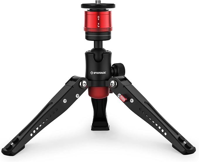 IFOOTAGE Cobra 3 Base Aluminum Desktop Mini Tripod for Camera | Tabletop Small Tripod with 1/4" & 3/8" Screws Compatible with Sony Nikon Canon DSLR Cameras, Payload 17.64lbs by IFOOTAGE