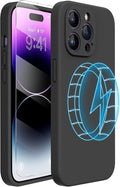Miracase Silicone & Magnetic for iPhone 14 Pro Case, Dark Black | Compatible with MagSafe, Soft Microfiber Lining, Premium Silicone Cover Shockproof Drop Protection Phone Case for 14 Pro by Miracase