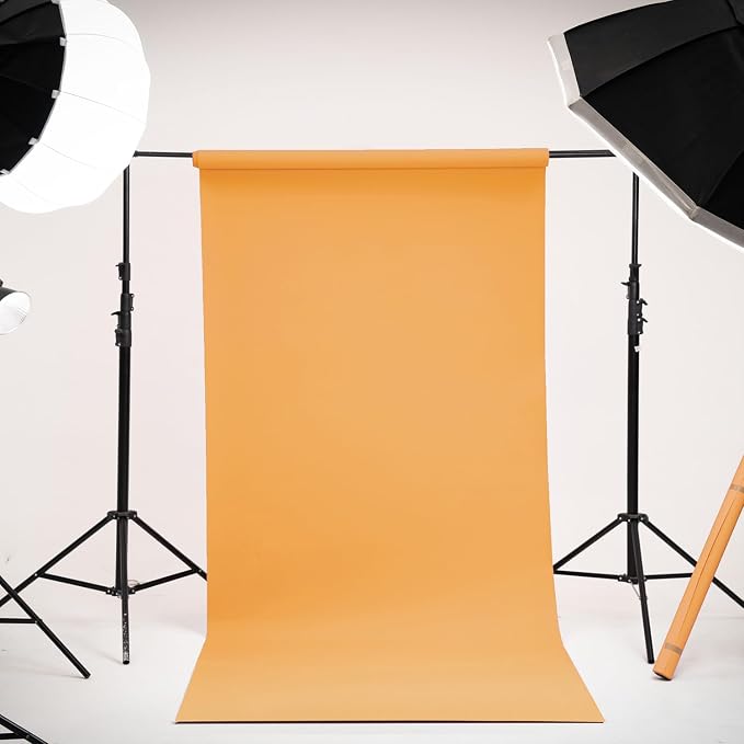Kate Seamless Paper Backdrop for Photography Light Yellow Photo Backdrop Paper (106.8''x32.8' Bull) - Image 2