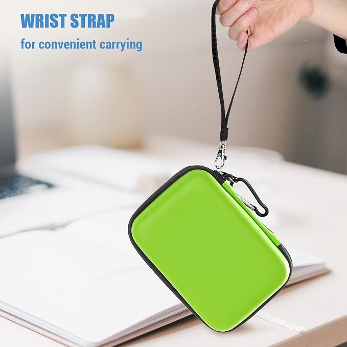 ProCase External Hard Drive Travel Case for 2.5" HDD/SSD -Green | Fits Seagate Portable, Samsung T9, WD Elements, My Passport, Toshiba Canvio Basics, 1TB-5TB Drives, USB 3.0 HDD/SSD Storage - Image 5