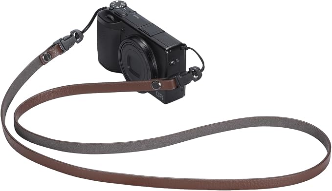 Leather Quick-Release thin camera Shoulder Strap for DSLR SLR - Brown | Genuine leather 1cm width 110cm length quick-release buckle 25g Neck Strap For Ricoh for Travel, Street, Outdoor Photography by DBZZ