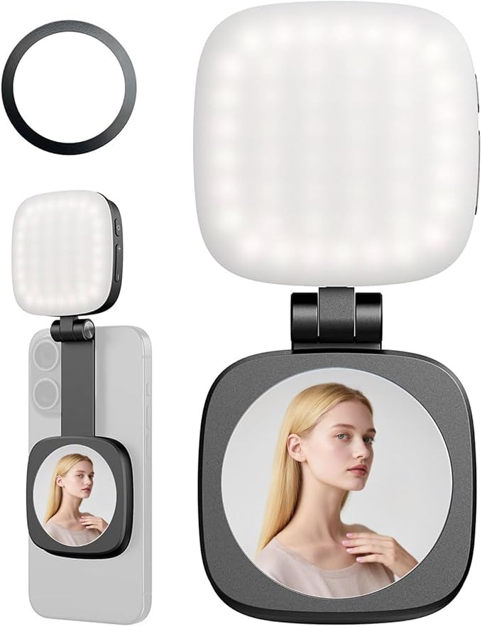 Magnetic Phone Light, Mini Ring Light for Phone with 5 Color Temps & 360° Rotation, USB-C Rechargeable Selfie Light for iPhone 12-17 Android, Perfect for Live Streaming, Makeup, Video Calls - Image 8