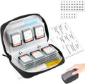 28 Slots SD Card Holder Case with Labels for 24 SD+4 CFB Cards | Holds 24 SD + 4 CF/XQD. Number stickers + notepaper for indexing. Durable polyester. Transparent slots memory Card case. by KIWIFOTOS