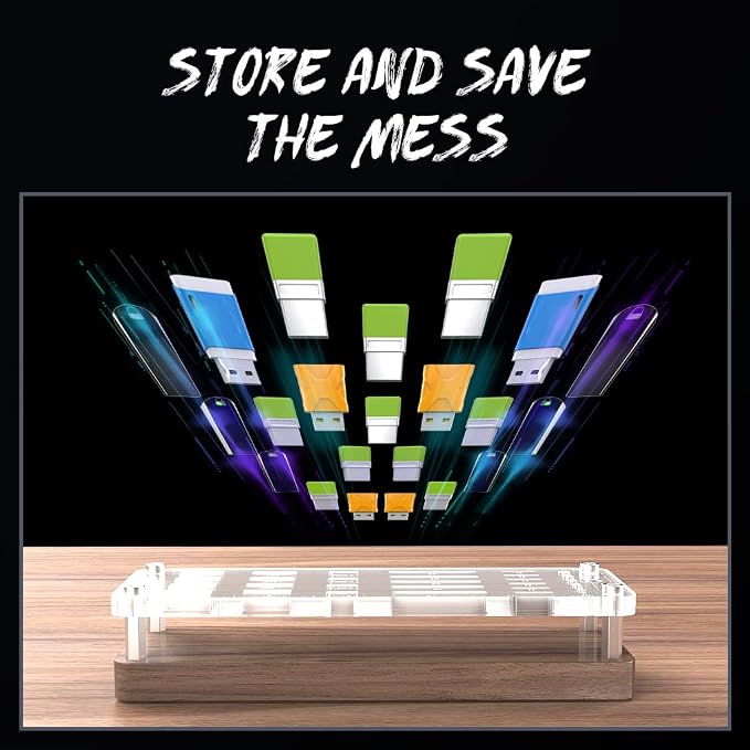 29 Slot Wooden Memory Card Case and USB Drive Organizer with Screwdriver and SIM Card Ejector - F02MY - Image 6