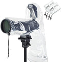 2PCS Clear Camera Rain Cover Sleeve with Flash for Camera + Lens up to 18" | Waterproof,PE Material,Dust-Proof,for Canon EOS R5 R6 Rp 5D 6D 7D 90D 80D 77D Z7II Z6II Z5 D850 D810 D780 D3500 D5600 D7500 by Kiorafoto